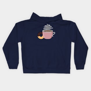 Coffee & Frosted Doughnut Kids Hoodie